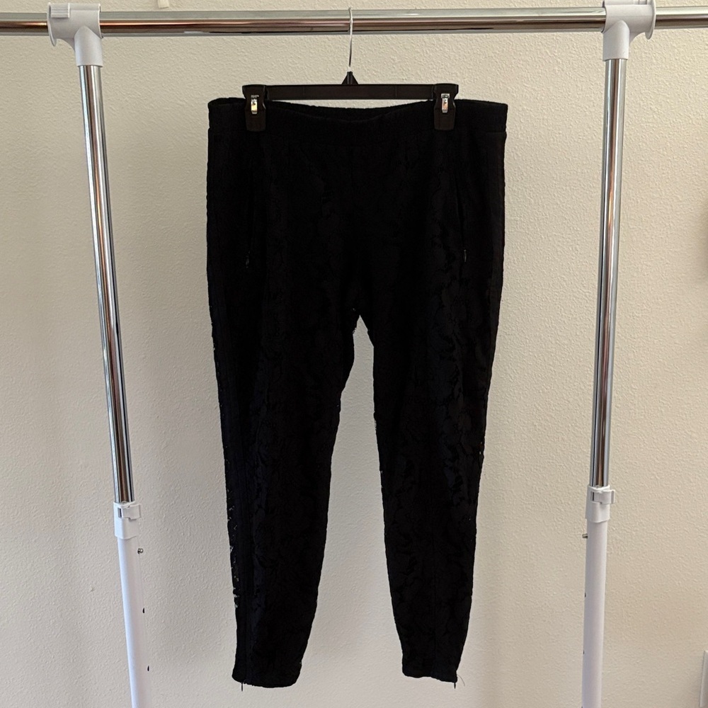 CHASER Black Lace Joggers size medium - Picture 2 of 10